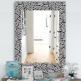 Abstract Rectangle Wall Mirror - Black & White - Large Mirror