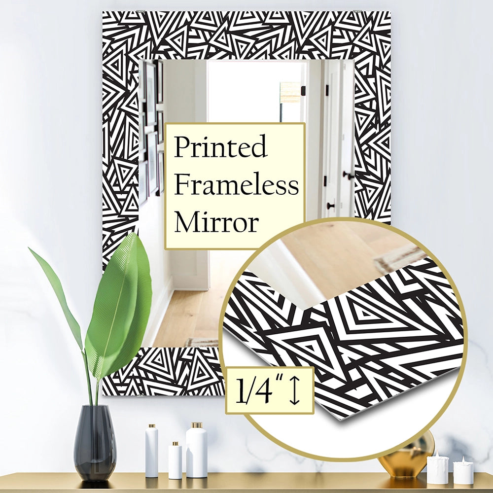 Abstract Rectangle Wall Mirror - Black &amp; White - Large Mirror