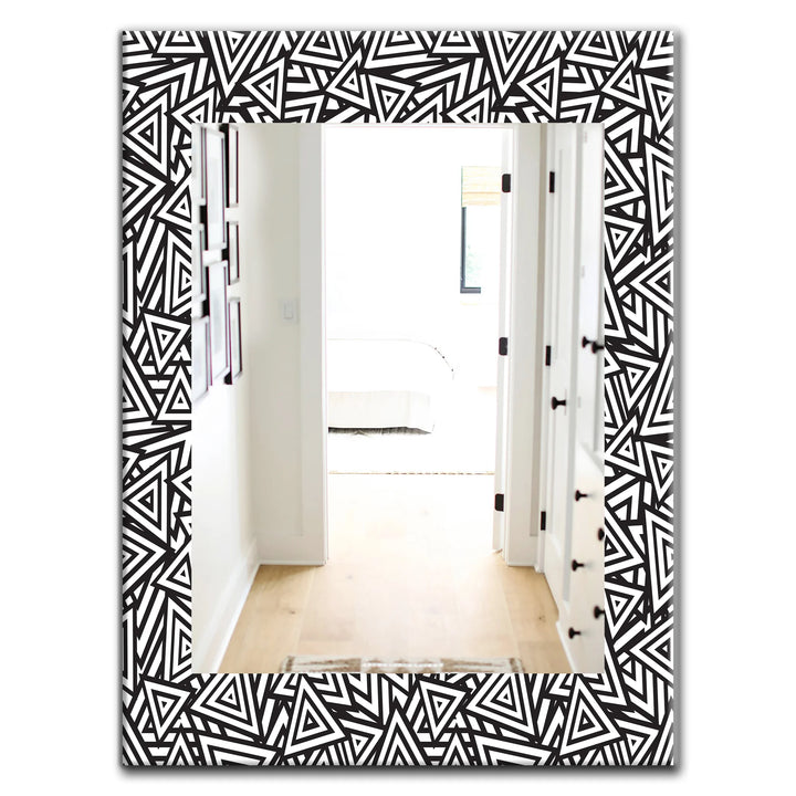 Abstract Rectangle Wall Mirror - Black &amp; White - Large Mirror