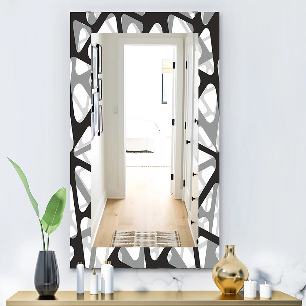 Modern Decorative Mirror - Black &amp; White - Rectangle Mirror