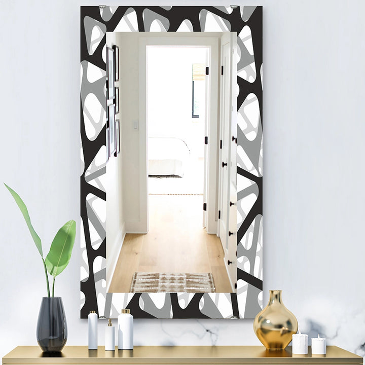 Modern Decorative Mirror - Black &amp; White - Rectangle Mirror