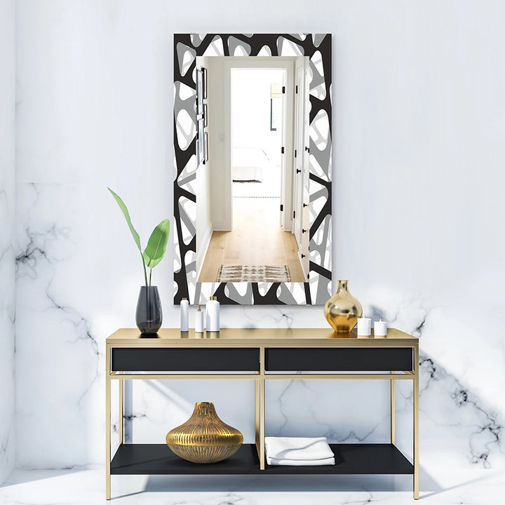 Modern Decorative Mirror - Black &amp; White - Rectangle Mirror