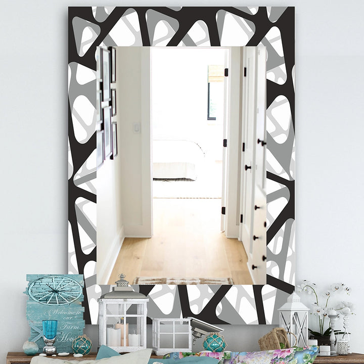 Modern Decorative Mirror - Black &amp; White - Rectangle Mirror