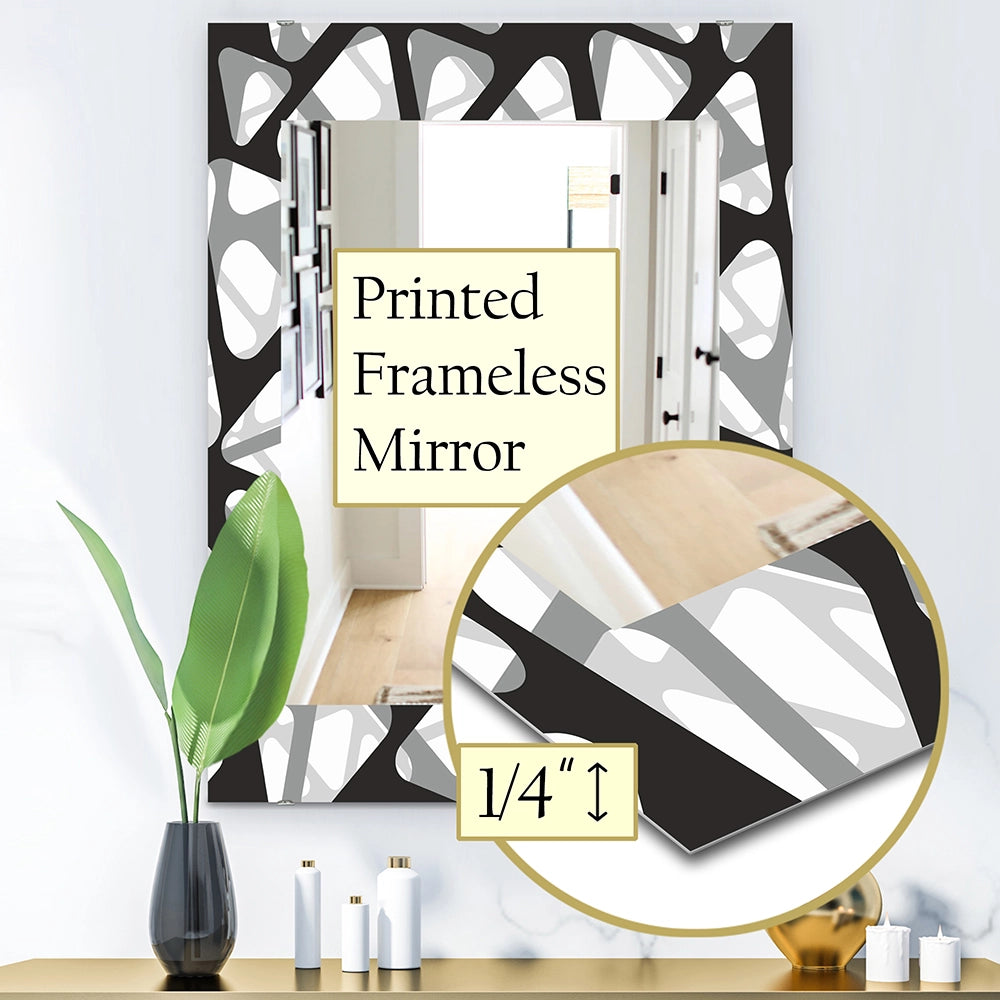 Modern Decorative Mirror - Black &amp; White - Rectangle Mirror