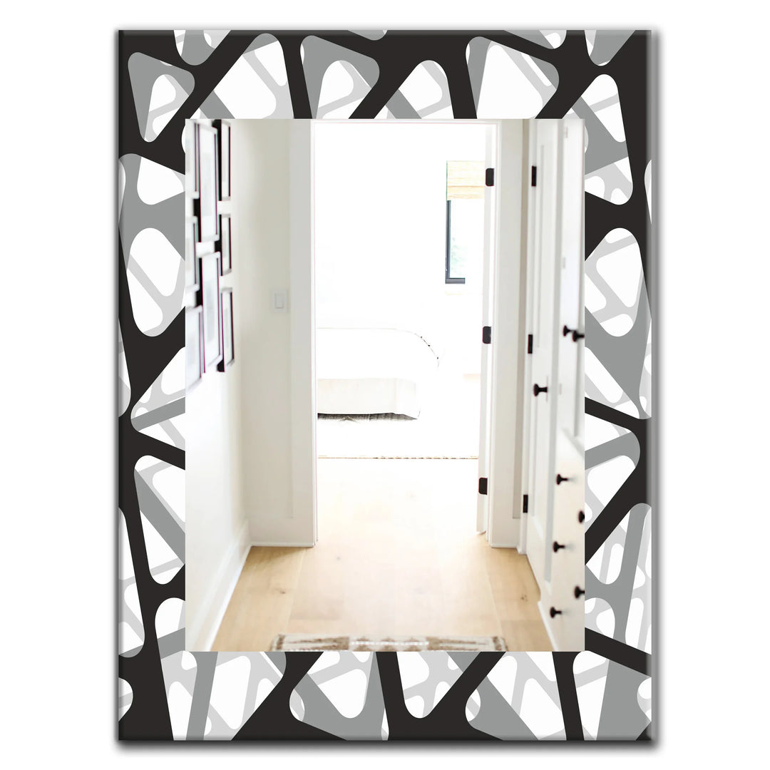 Modern Decorative Mirror - Black &amp; White - Rectangle Mirror