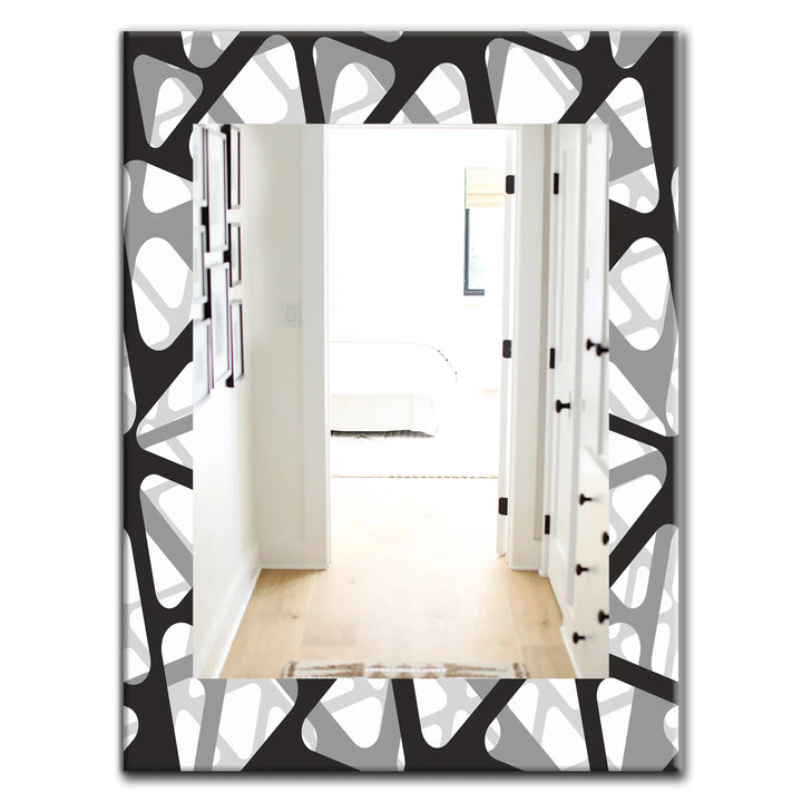 Modern Decorative Mirror - Black &amp; White - Rectangle Mirror