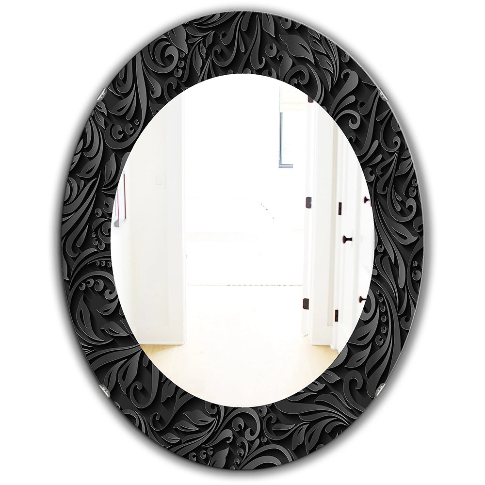 Damask Large Wall Mirror - Obsidian Impressions - Round Mirror