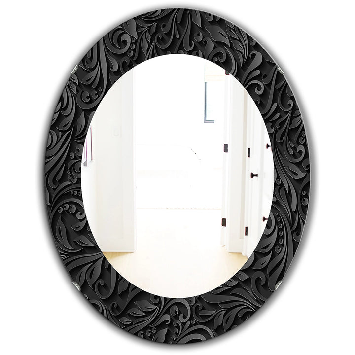 Damask Large Wall Mirror - Obsidian Impressions - Round Mirror