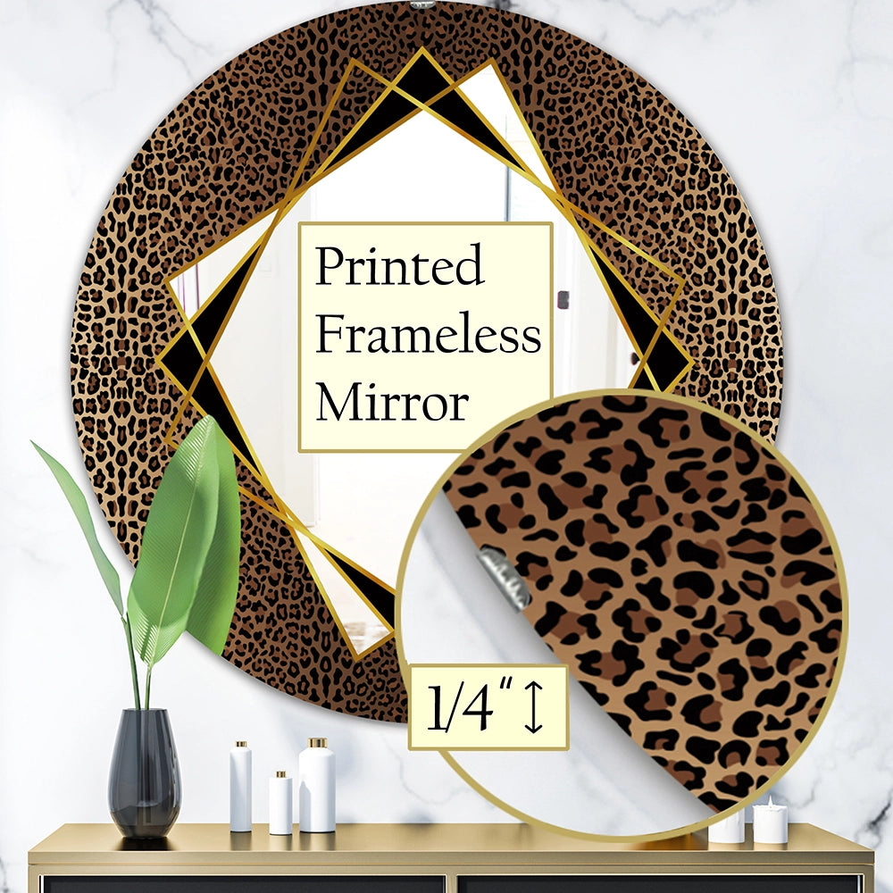 Animal Print Decorative Wall Mirror - Leopard Round Wall Mirror