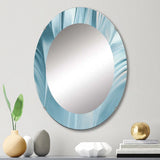 Abstract Wall Mirror - Blue Modern Water III - Printed Mirror
