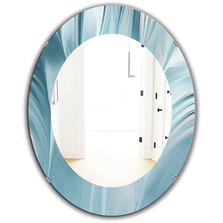 Abstract Wall Mirror - Blue Modern Water III - Printed Mirror