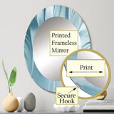 Abstract Wall Mirror - Blue Modern Water III - Printed Mirror