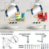 Abstract Wall Mirror - Indigo Panel I - Decorative Mirror