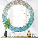 Abstract Mosaic Decorative Mirror - Blocked Abstract - Round Mirror
