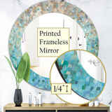 Abstract Mosaic Decorative Mirror - Blocked Abstract - Round Mirror