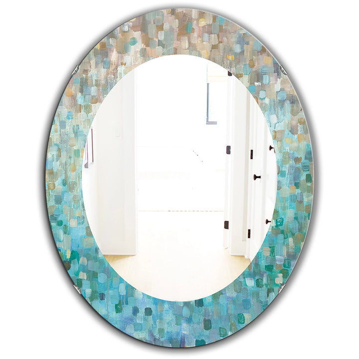 Abstract Mosaic Decorative Mirror - Blocked Abstract - Round Mirror