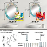 Abstract Mosaic Decorative Mirror - Blocked Abstract - Round Mirror