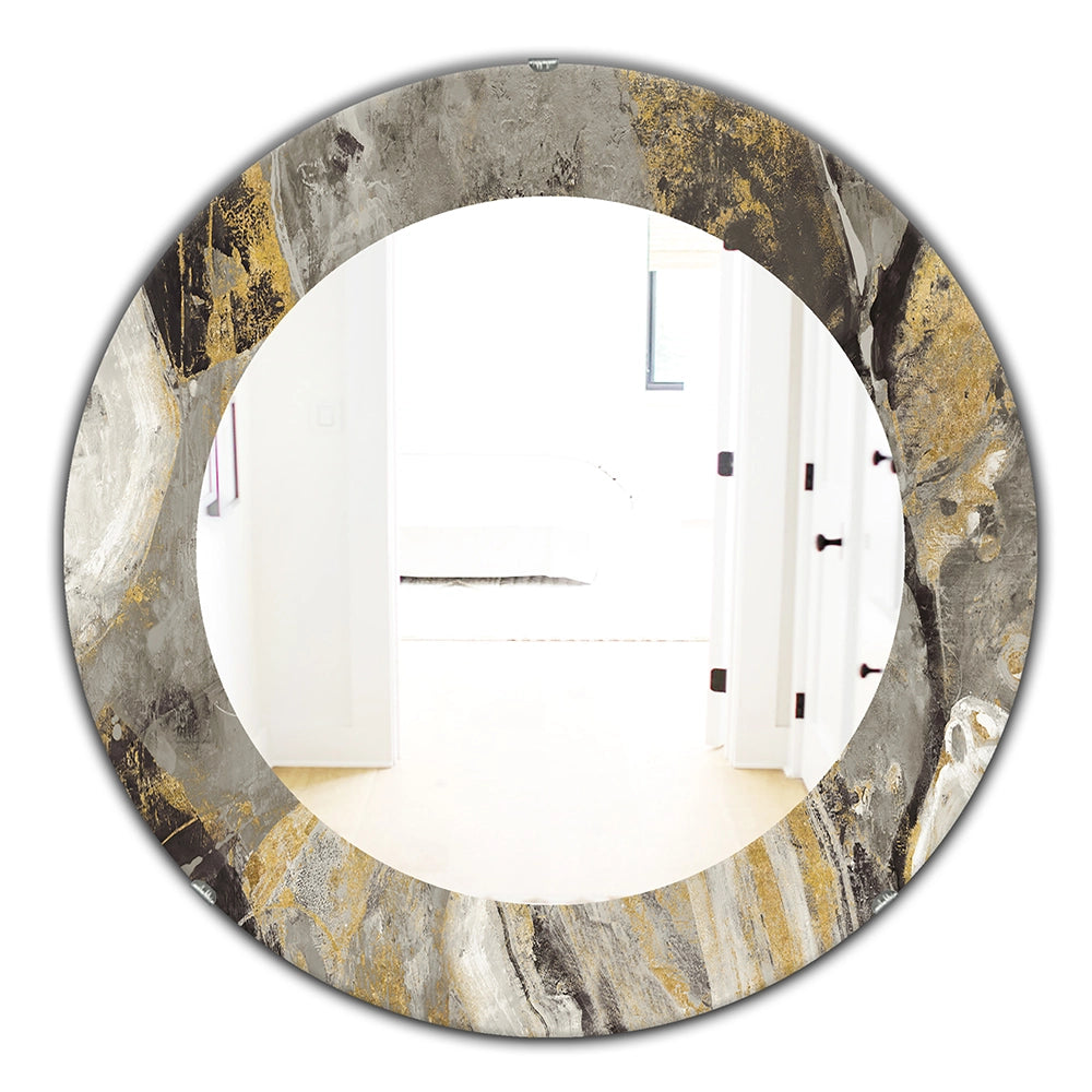 Cabin &amp; Lodge Wall Mirror - Painted Gold Stone - Decorative Mirror