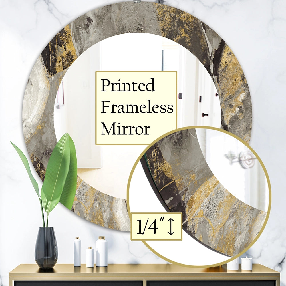 Cabin &amp; Lodge Wall Mirror - Painted Gold Stone - Decorative Mirror