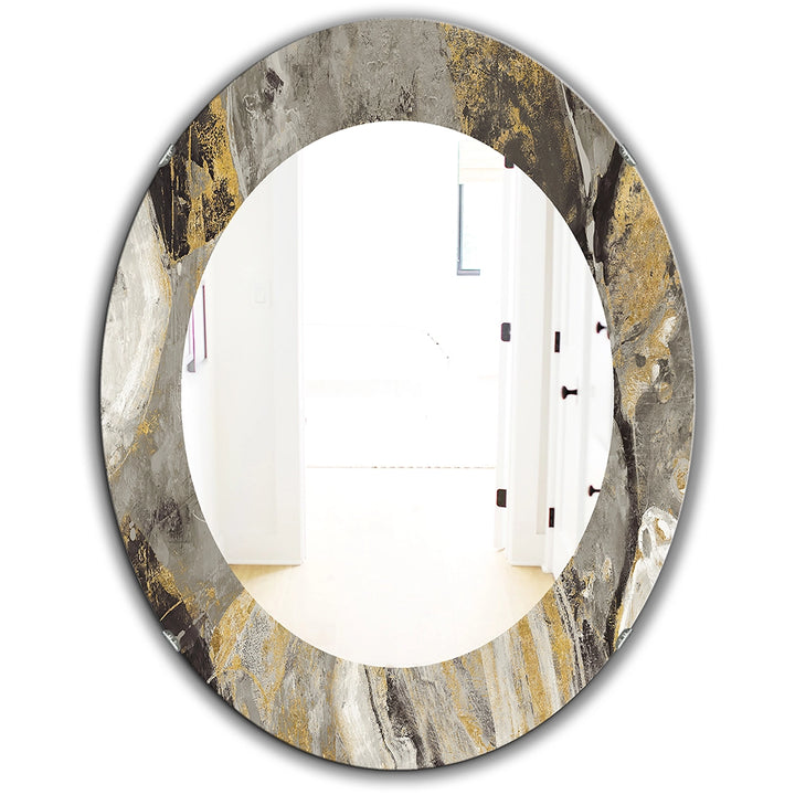 Cabin &amp; Lodge Wall Mirror - Painted Gold Stone - Decorative Mirror