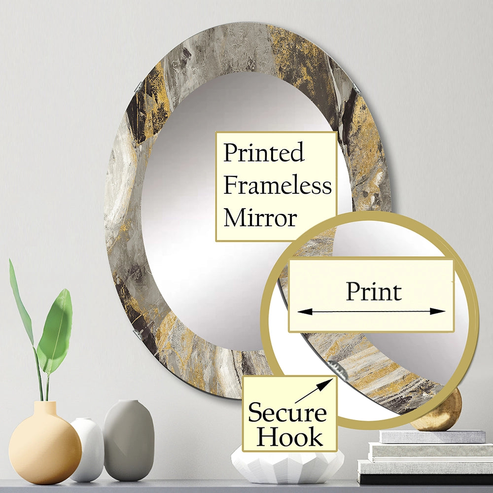 Cabin &amp; Lodge Wall Mirror - Painted Gold Stone - Decorative Mirror