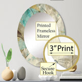 Abstract Large Wall Mirror - Mineral Landscape in Blue, Cream and Brown - Round Mirror