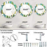 Abstract Geometric Wall Mirror - geometric Green Triangle III - Decorative Mirror