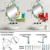 Abstract Geometric Wall Mirror - geometric Green Triangle III - Decorative Mirror