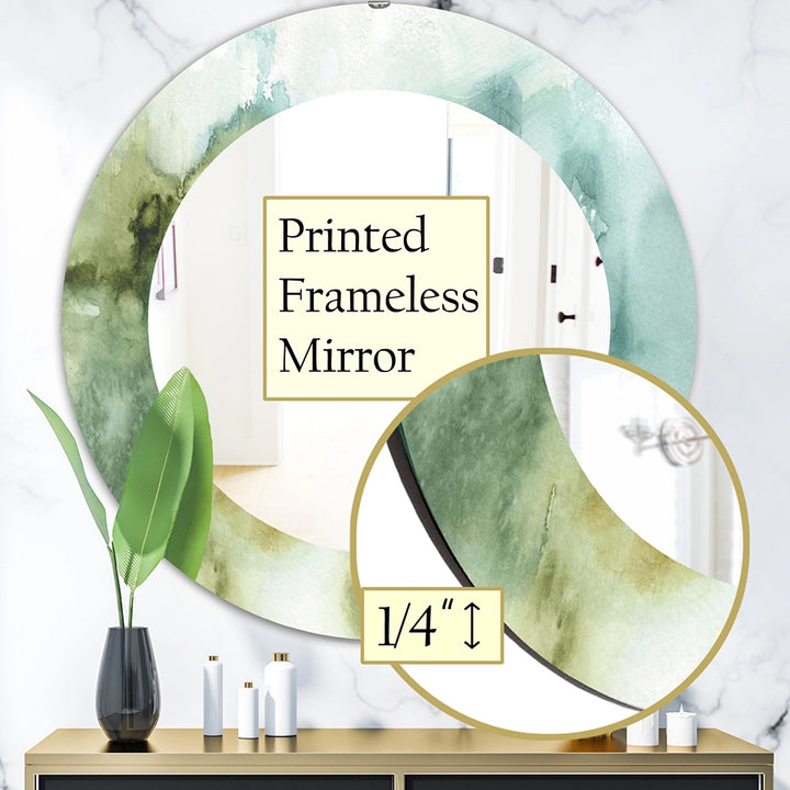 Nautical Wall Mirror - Abstract Watercolor Green House - Printed Mirror