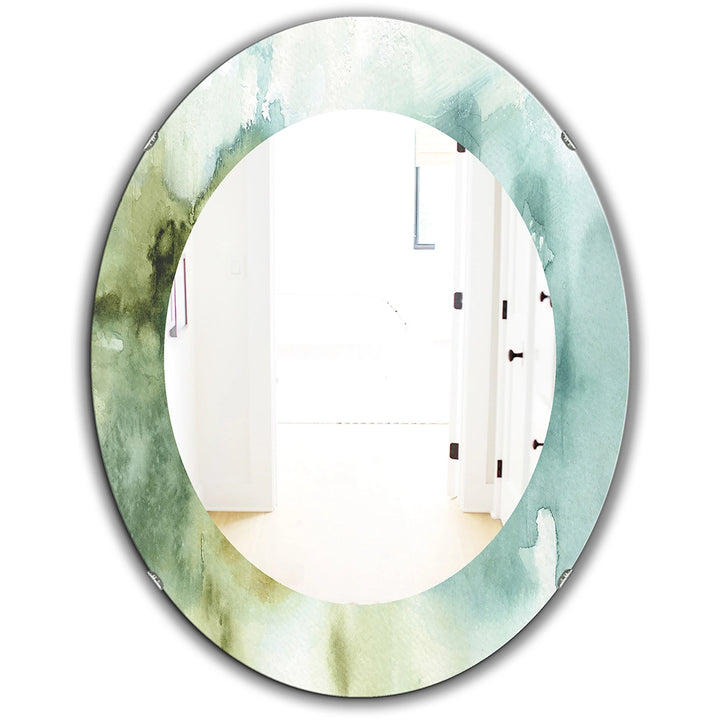 Nautical Wall Mirror - Abstract Watercolor Green House - Printed Mirror