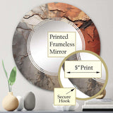 Orange Grey Abstract Redwood Tree Collage - Floral Wall Mirror