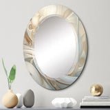 Abstract Spirals Large Wall Mirror - Tender Whirling White Illustration IV - Printed Mirror