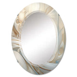 Abstract Spirals Large Wall Mirror - Tender Whirling White Illustration IV - Printed Mirror