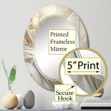 Abstract Spirals Large Wall Mirror - Tender Whirling White Illustration IV - Printed Mirror