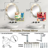 Abstract Spirals Large Wall Mirror - Tender Whirling White Illustration IV - Printed Mirror