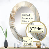 Abstract Spirals Large Wall Mirror - Tender Whirling White Illustration IV - Printed Mirror