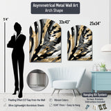 Deep Black And Gold Elegance - Asymmetric Metal Wall Art