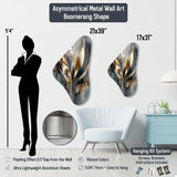 Stylish Golden Dress Mannequin I - Asymmetric Metal Wall Art