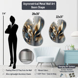 Circular Futuristic Gold And Silver Swirl - Asymmetric Metal Wall Art