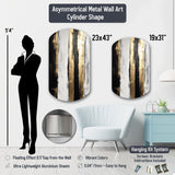 Black, White And Gold Expression I - Asymmetric Metal Wall Art