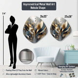 Rhythm Of Infinity 3D Turquoise Gold Sphere I - Asymmetric Metal Wall Art