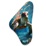 Turtle Aquatic Wandererin Ocean - Asymmetric Metal Wall Art