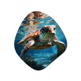 Turtle Aquatic Wandererin Ocean - Asymmetric Metal Wall Art