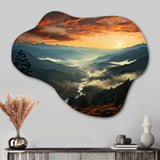 USA Great Smoky Mountains In Sunset - Asymmetric Metal Wall Art