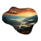 USA Great Smoky Mountains In Sunset - Asymmetric Metal Wall Art