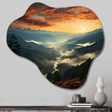 USA Great Smoky Mountains In Sunset - Asymmetric Metal Wall Art