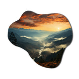 USA Great Smoky Mountains In Sunset - Asymmetric Metal Wall Art