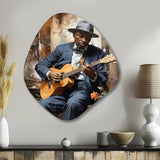 USA Muscian Palying Memphis Blues - Asymmetric Metal Wall Art