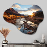 Sunset In Utah Mountain III - Asymmetric Metal Wall Art