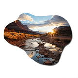 Sunset In Utah Mountain III - Asymmetric Metal Wall Art